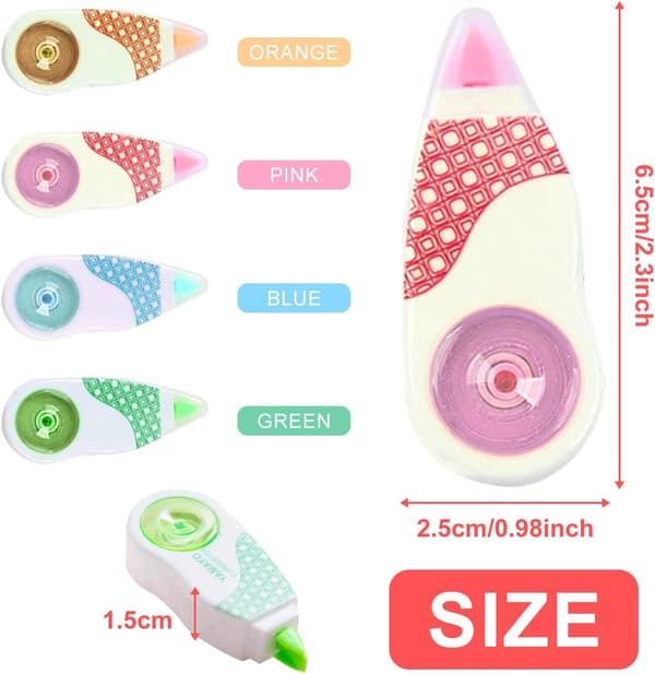 10 Stykker Rettelse Ruller, Mini Rettelse Tape, Mini Ruller, Hvid Tape, Rettelse Mus, Multifunktionel Rettelse Tape til Studerende