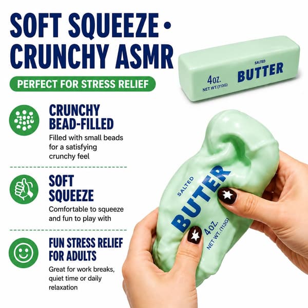 Knasende Smør Squishy Stick ASMR Sakte Stigende Perlefylt Klemme Skrivebordsdekorasjon Gaver til Voksne (Pudding) Pudding Pudding