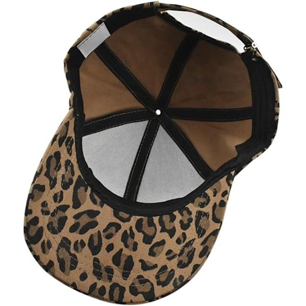 Leopard Print Kasket, Bomulds Skygge Kaffe