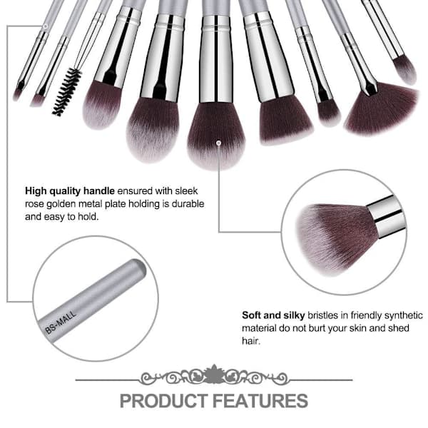 BS04 - BS-MALL 14 stk. eksklusive Make-up / makeup børster af bedste kvalitet