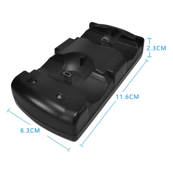 Playstation 3 Controller Ladestation 2-i-1 med LED-indikator kompatibel med Playstation PS3/Move Controller