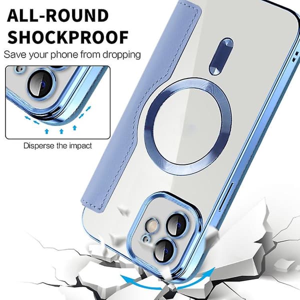 För iPhone 13 Shield Magsafe RFID Stöldskydd Rombleder Fodral