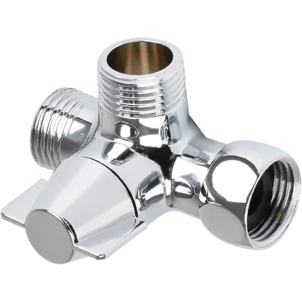 Solid messing 3-veis ventil, 3-veis omledningsventil, 3-veis dusjovergangsventil, G1/2\" T-adapterventil, for dusj, hånddusj og omledningsdusj