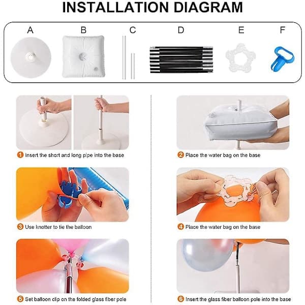 XJ-Ballongbåge Kit Cirka 3 Meter Hög Justerbart Ballongställ Set Vit