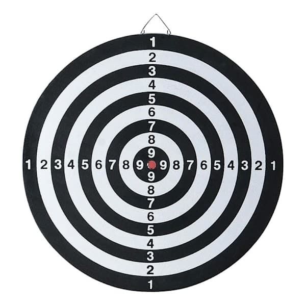 Dartskive med 6 pile - Dartskive - Dartpile Sort
