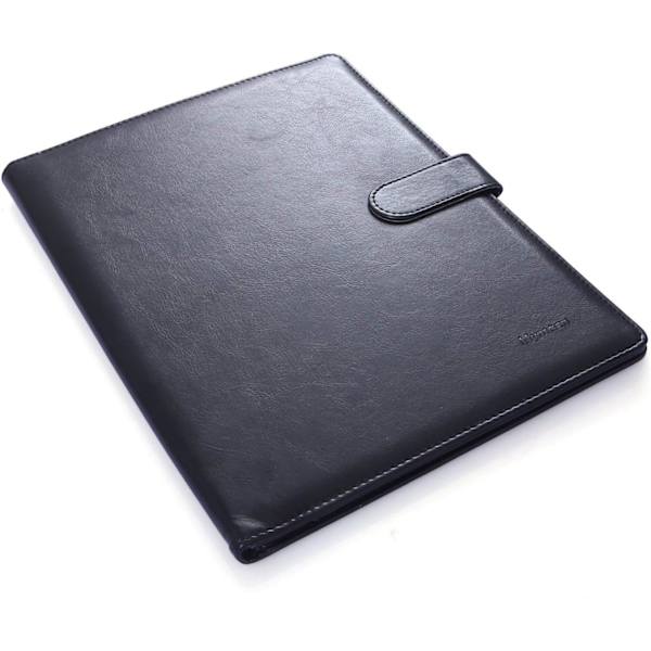 A4 mappe, konferencemappe, skrivemappe i kunstlæder, mappe med klemme til notesblokke, dokumentmappe