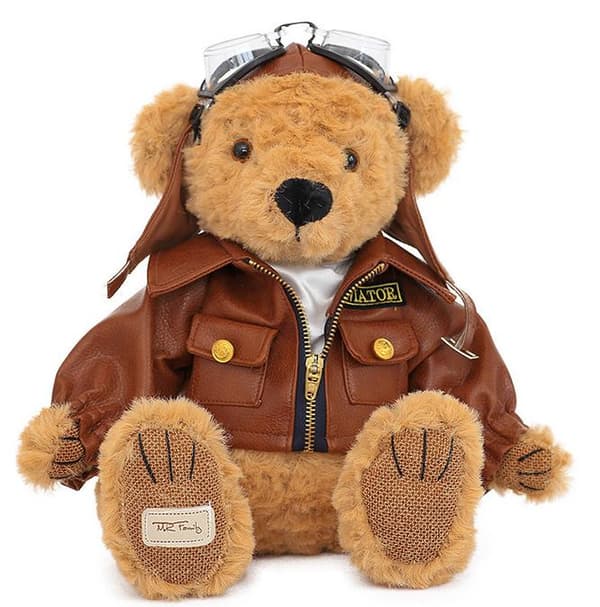 Pilot Bear, Harley Biker Nallepehmolelu 28cm
