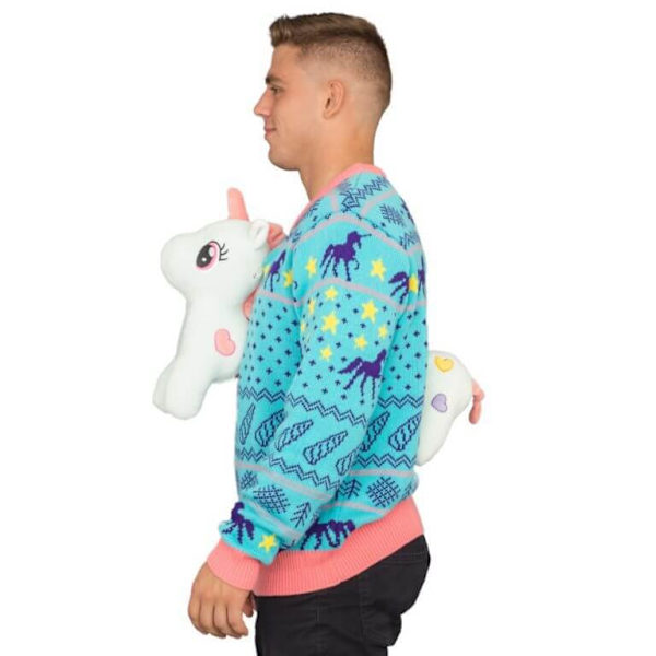 3D Ugly Christmas Sweater Dinosaur Shark Jumper Top Unicorn XL