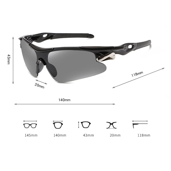 Sport mountainbike cykling solglasögon BLACK WHITE