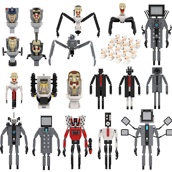 Gamer Skibidi Toalett Action Figur Byggsten Leksaker TV Man Parasitic 142Pcs