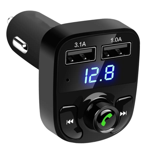 Ny biltelefonoplader, dobbelt USB-oplader til sender
