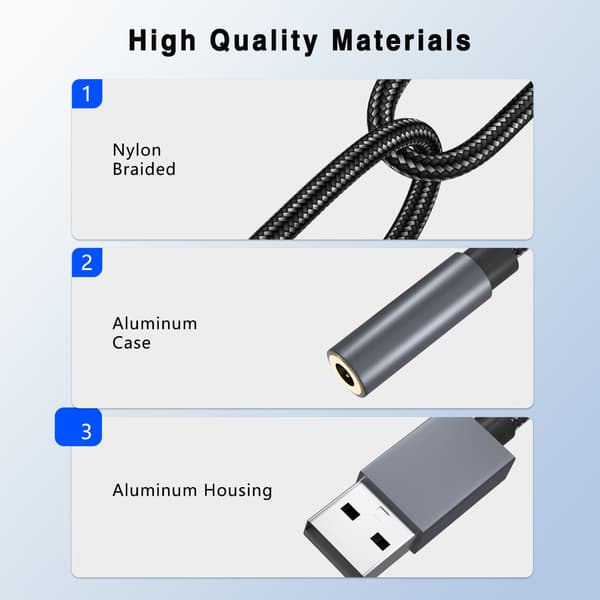 USB till 3,5 mm (hona) ljudadapter Grå