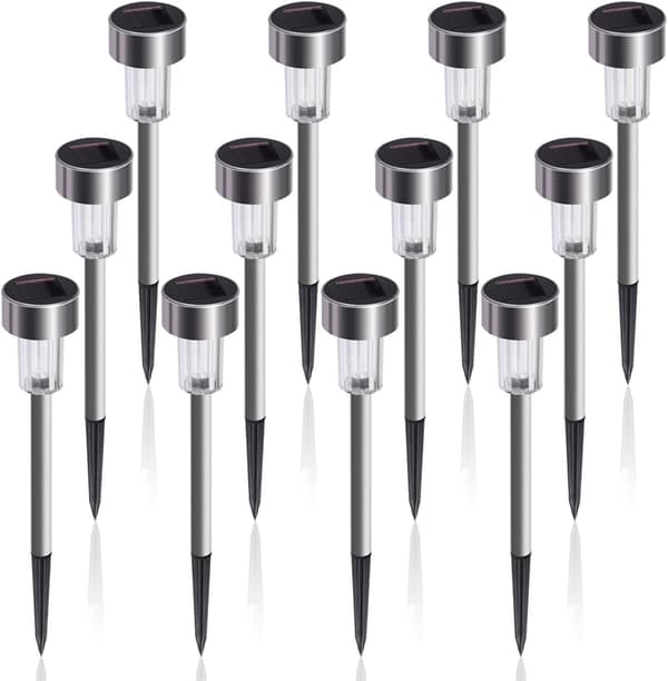 Solcellelamper Udendørs Have Led Landskab / Sti Lys Pakke Lys Rustfrit Stål-12