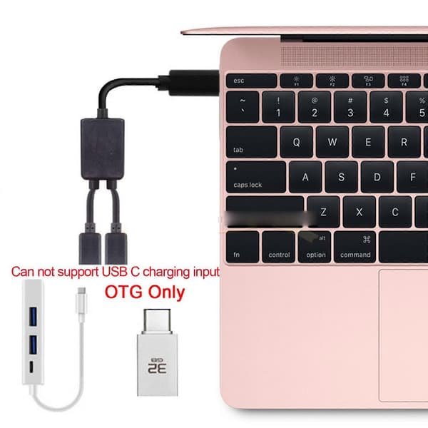 USB C Han til Dobbelt USB C Hun Splitter Konverter Hub Adapter Stikkabel