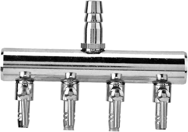Ejoyous Akvarieluftspreder Rustfrit stål Luftbelufter til 4/8 mm Luftpumpe to 4 mm four-hole splitter head