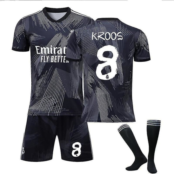 22-23 Real Madrid fotbollströja T-shirt Shorts Fotbollströja KROOS 8 Kids 18(100-110CM)