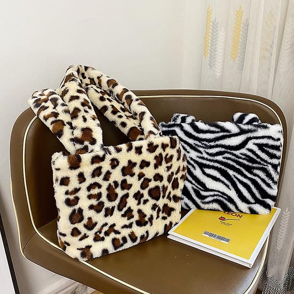 Pels Taske Fluffy Tote Bag Til Efterår Og Vinter Style1