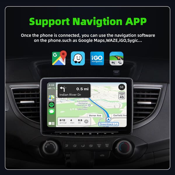 Trådløs CarPlay-adapter - D07 Sølv 2-i-1 til Apple- og Android-telefoner, kompatibel med Apple og Android