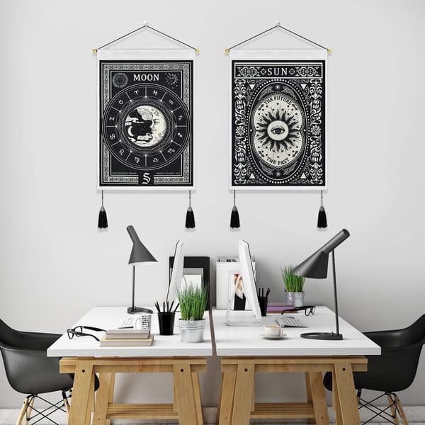 2 sæt tarotvægtæpper måne og sol
