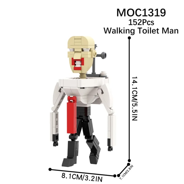 Gamer Skibidi Toalett Action Figur Byggsten Leksaker TV Man W Toilet 152Pcs