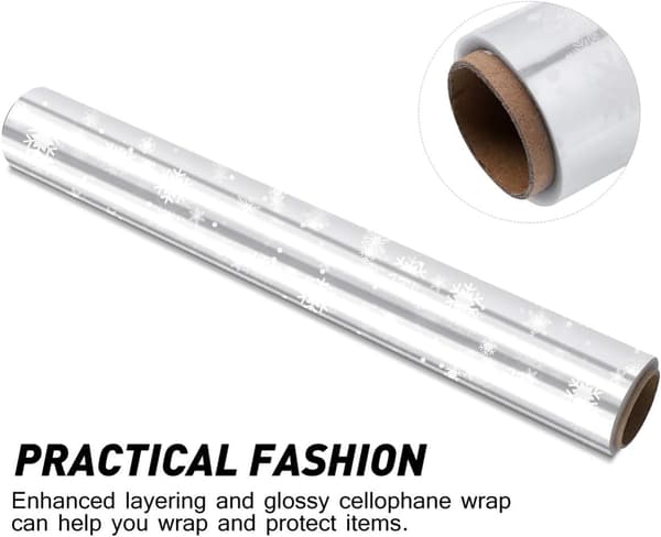 Klar cellofanförpackning snöflingor 2,5 mm tjock