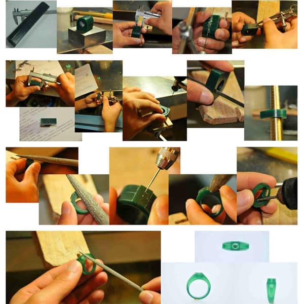 2PCS Grön Carving Wax Tube Ring Wax Strip Basic Wax Ring Modell Används för att göra ringformar (T100)