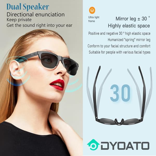 Bluetooth solbriller til voksne, smarte audio-briller