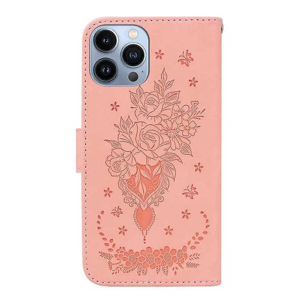 Butterfly Rose Lærveske til iPhone 15