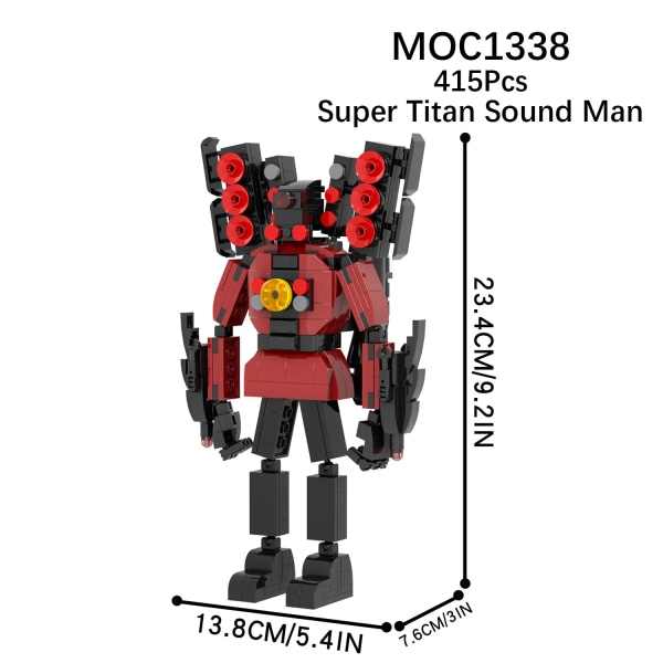 Gamer Skibidi Toalett Action Figur Byggsten Leksaker TV Man Titan Sound 415Pcs