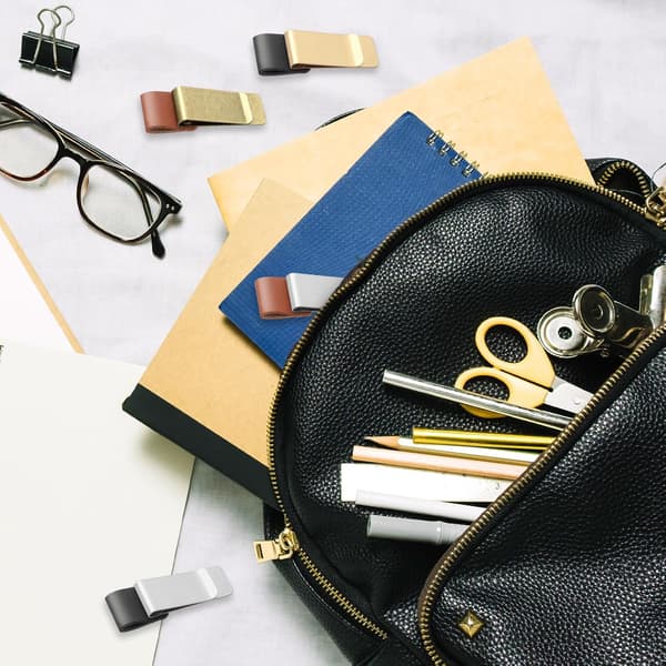 4 stk. Penneklips til Notesbog Pen Loop Holder til Notesbøger PU Læder Pen Sleeve Pen Clips til Journal, Planner, Notesbog