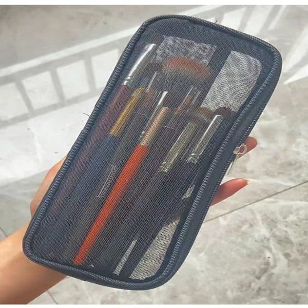 2 stk. Makeupbørste Taske Organizer Kosmetiktaske Sort