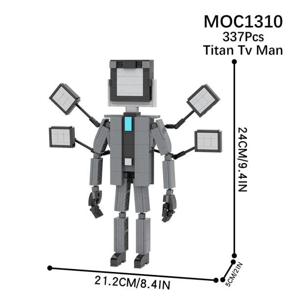 Gamer Skibidi Toalett Action Figur Byggsten Leksaker TV Man Titan Tv Man 337Pcs