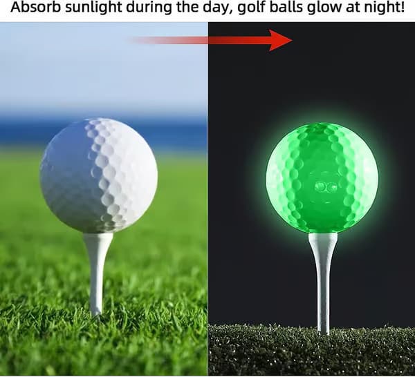 12-pak lysende golfbolde, lysende natgolfbolde, selvlysende i mørke, bedste puttingturnering, fluorescerende golfbold, langvarig lysstyrke