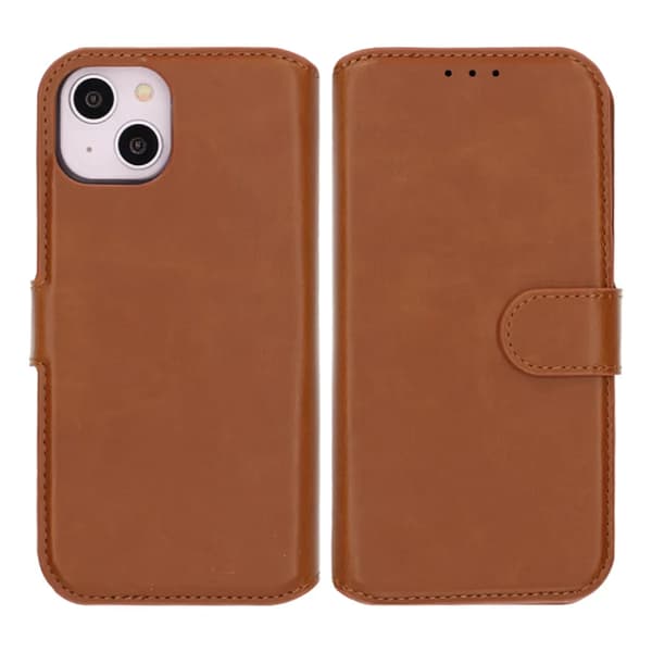 iPhone 13/14 Lommebokdeksel Magnet Rvelon - Brun