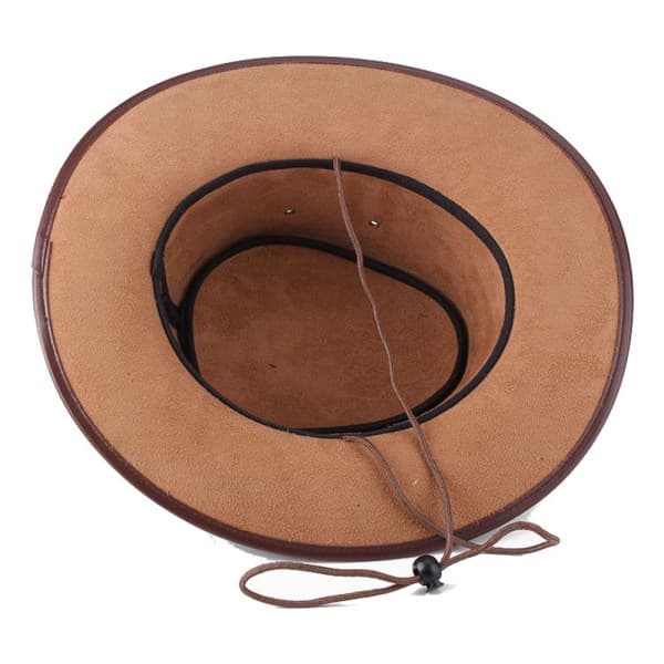Sort Jungle Bull Læderhat, Western Hat, Australsk Hat, Cowboy Hat