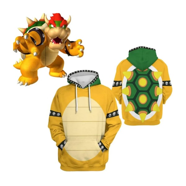 Super Mario Uniform 3d- printed Hoodies Pullover Sweatshirt Yellow Kids(M-130cm)