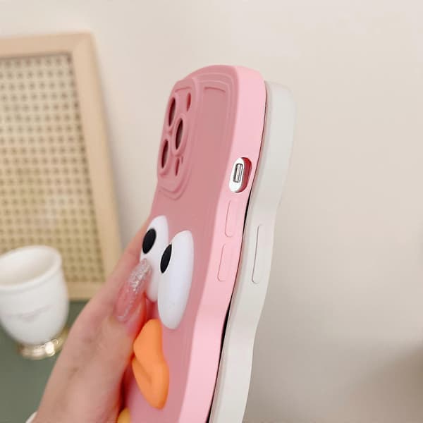 Wave Edge Big Duck silikone telefoncover med håndledsrem til iPhone 14 Pro Max