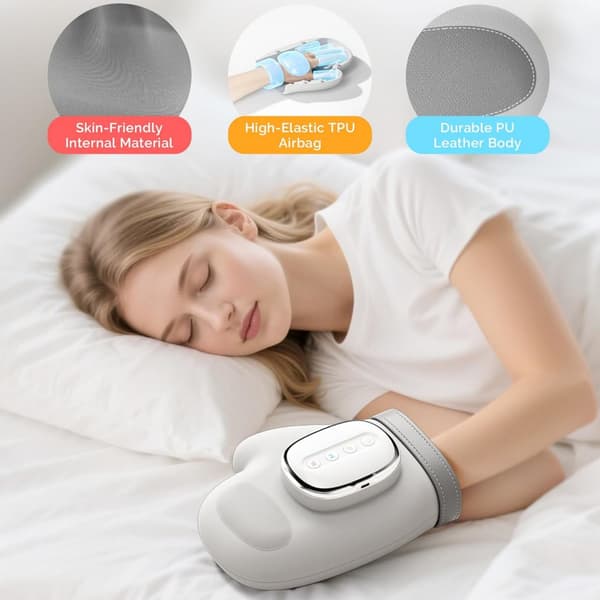 Håndmassager med luftkompression og varmeterapi til smertelindring 19*24.5*10CM