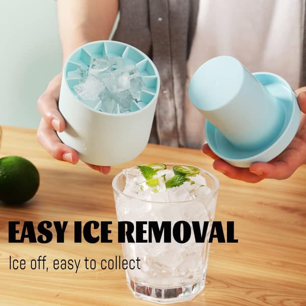Silikonisform för is, isbitsskapare, isbricka med lock, för cocktail och alla drycker