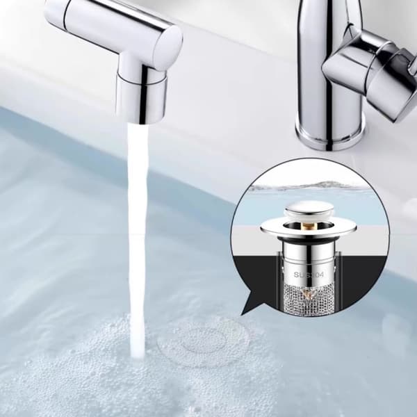 2-pack avloppssil med propp / tvättställspropp för diskho