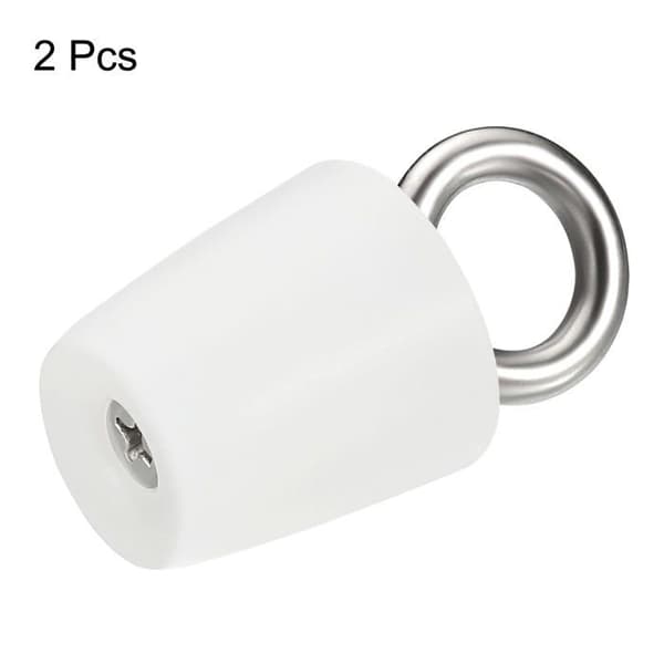 Konisk Propp Silikon Gummipropp 19mm til 26mm Solid Badekarpropp med Ring, Hvit 2 stk