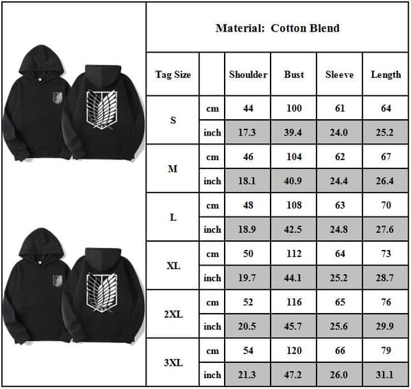 Attack On Titan Anime Hettegenser Sweatshirt Pullover Cosplay Topp Unisex Voksen MM M