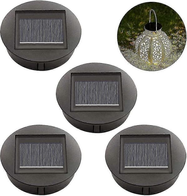 2024 Ny 4-pakning Solcelle Erstatningslys med LED-pærer, Solcelle Taklampe Erstatning, LED Solcellepanel Sha