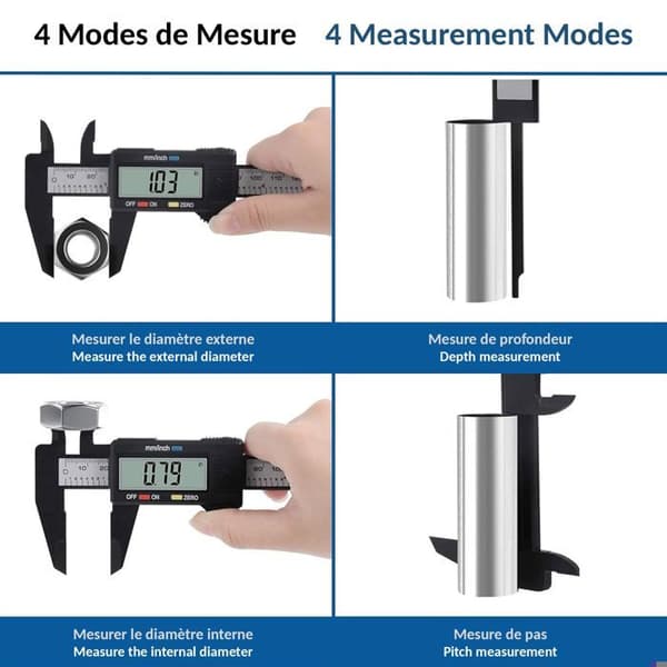 Digital Skjutmått 150 mm + LCD-skärm