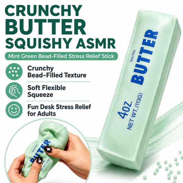 Kremet smør Squishy Stick ASMR Sakte stigende perlefylt klemme skrivebordsdekorasjon Gaver til voksne (Mango) Mango Mango