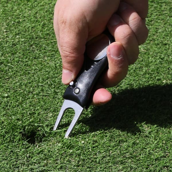 Green reparation / Divot tool + markeringsknap Sort