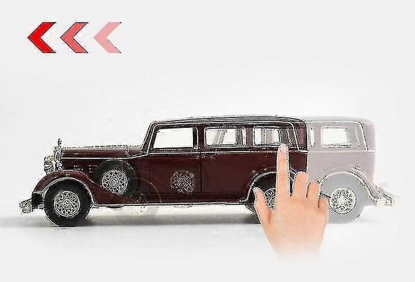 1/32 Klassisk legetøjsbil Træk Tilbage Lys Lyd Støbt Modelbil (1 stk., Mørkerød)