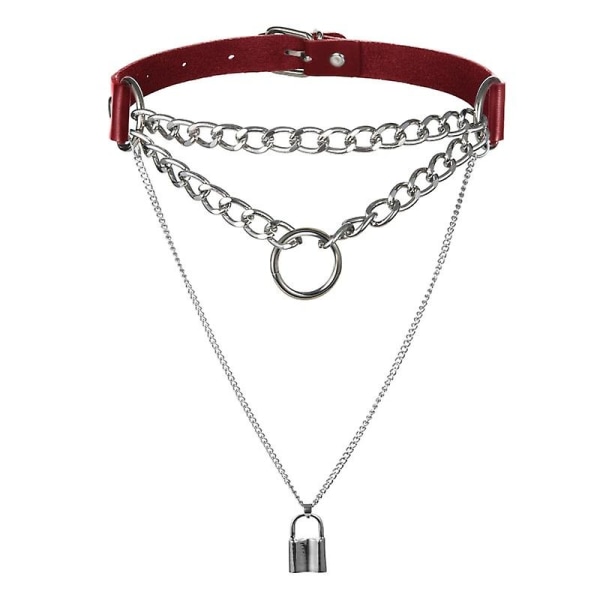 Europeiskt och amerikanskt mode PU läder krage halsband punk yellow