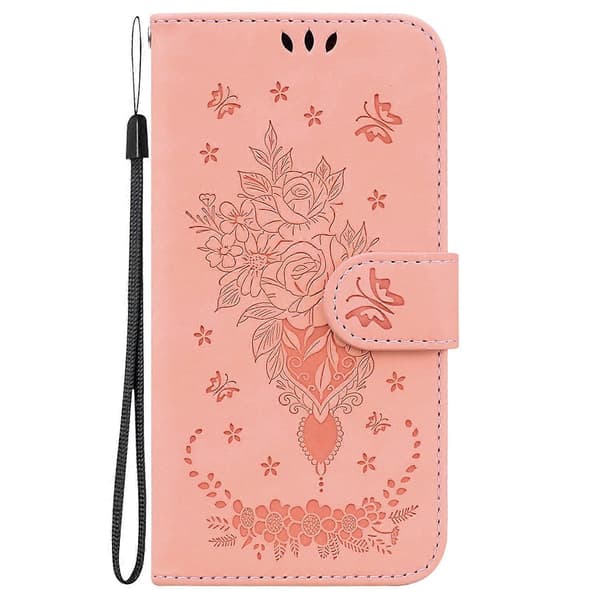 Butterfly Rose Lærveske til iPhone 15
