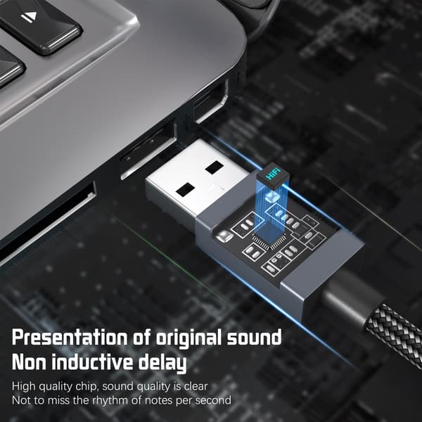 USB til 3,5 mm (hun) lydadapter Grå